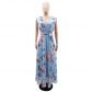 Chiffon Sleeveless Summer Printed Split Tank Top Women's Dress YLY10209