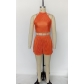 100 pleated fabric sleeveless vest shorts two-piece set L499