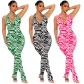 Y1201 is specifically designed for the 2023 summer new foreign trade women's clothing sexy and fashionable printed hanging neck jumpsuit Y1201-2