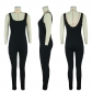 Threaded square neck sports vest with hip lifting jumpsuit Q23S8282