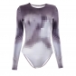 Casual Mosaic Printed Round Neck Long Sleeve Slim Fit One Piece Top D23BS019