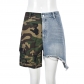 Fashion denim tassel personalized patchwork camouflage shorts 31208PY