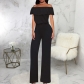 Sexy and fashionable one line collar bra style women's jumpsuit SMR11988