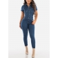 Sexy and fashionable denim jumpsuit JLX6861