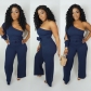 Single sleeved hollow out jumpsuit XM6074