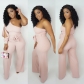 Single sleeved hollow out jumpsuit XM6074