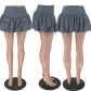Solid color zipper ultra short puffy skirt CQ211