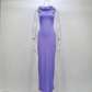 Solid Hooded Split Sleeveless Dress PB14456