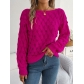 Feather Hollow Out One Line Neck Off Shoulder Lantern Sleeve Sweater BJS2123
