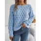 Feather Hollow Out One Line Neck Off Shoulder Lantern Sleeve Sweater BJS2123