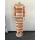Women's wool knitted trumpet dress AJ4403