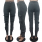 Multi bag pants casual stretch jeans F88516