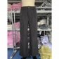Low rise loose woven pants with multiple pockets for work wear pants T2341