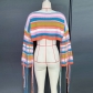Women's Rainbow Tassel Holiday Style Loose Sweater MGN21078