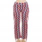 High Waist Knitted Tassel Contrast Slim Fit Street Flare Casual Pants W23P34263