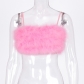 Fur strap wrapped chest strap vest AL-604309435134