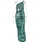 Strap Oblique Neck Strap Open Backpack Hip Slim Fit Knitted Coated Dress FDL0348