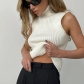 Women's high neckline sleeveless sweater with a bottom layer, slim fitting women's top HH21141