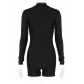 Top zipper slim fitting long sleeved jumpsuit P3813838A