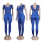 Solid color perspective elastic tight fitting buttocks jumpsuit S10633