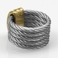 Vintage Stainless Steel Ring Titanium Steel Wire Cable Rope Women's Ring JZHR003