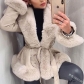 Women's imitation rabbit hair waist style warm jacket T675922002840