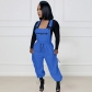 Loose and fashionable drawstring jumpsuit with straps TK6305