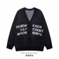 Knitted letter cardigan top coat T743760501359