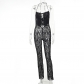 Lace printed transparent pants YY23476