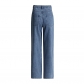 Design inspired diamond studded high waisted straight leg jeans DPA203441