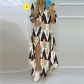 Temperament printed single breasted slit shirt dress long skirt HJ21501