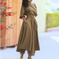 Tie up waist style solid color dress HJ21705