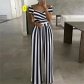 One shoulder printed style commuting casual high waisted jumpsuit HJ9105