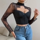 Slim fitting lace long sleeved women's clothing M60707