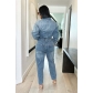 Sexy and fashionable denim jumpsuit JLX6966