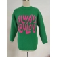 Round neck long sleeved letter patterned jacquard knitted sweater for women's pullover MM929