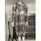 Checkered printed long sleeved thin long jacket ML109302