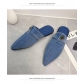 Women's shoe design with a sense of foreskin, niche denim fabric, low heeled slippers HWJ1526