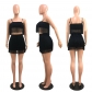 Sexy nightclub suspender wrap hip skirt tassel set short skirt K9153