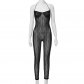 Sexy Mesh Perspective Sleeveless Hanging Neck Slim Fit jumpsuit K23JP628