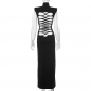 Solid color standing collar sleeveless back hollowed out design casual dress M23DS751