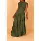 Solid color sleeveless pleated loose hem nylon dress BN301