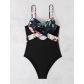 Spliced cross hard cup swimsuit, feminine backless swimsuit S746191981935