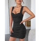 Folded tight fitting buttocks wrapped slim fit dress short skirt ZY22901