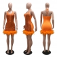 Lace up sequin transparent buttock wrap short skirt dress CY901133