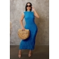 Fashionable sun protection cover up, beach long dress, knitted dress AJ4455