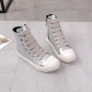 Couple's high top thick bottom lace up side zipper women's shoes S778746372865