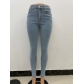 Hollow back elastic jeans T653430314311