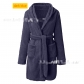 Hooded home plush pajamas solid color warm bathrobe CC6100