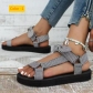 Large Velcro One Line Buckle Women's Sandals S689263685427